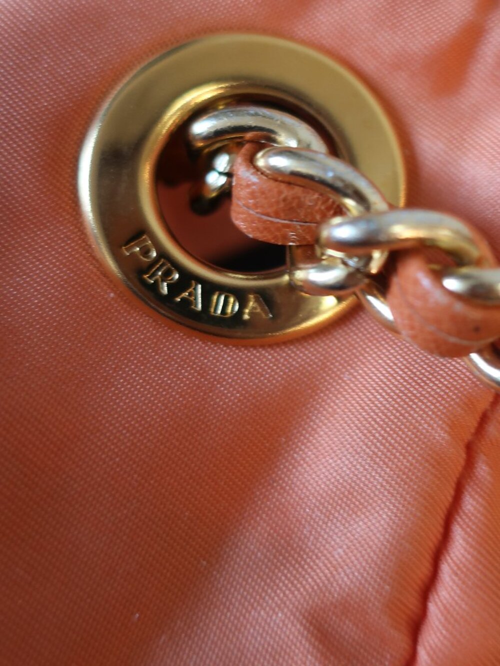 Womens Prada Salmon/Coral Nylon Tote Bag - Picture 16 of 16